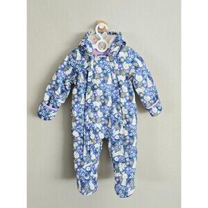 VGUC Baby Boden Floral Bunny Snowsuit Bunting Size 9-12m